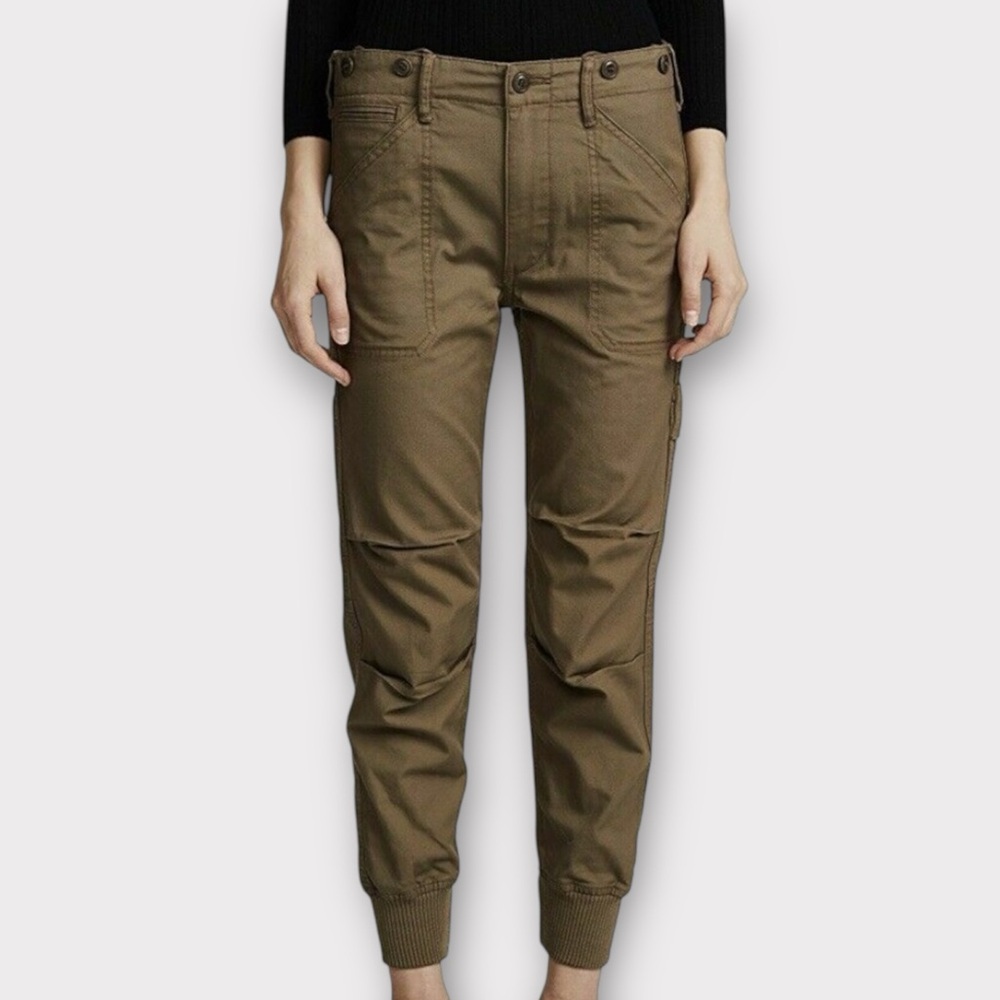 Vince Women's Jogger Pants Size 2 Military Cargo Casual Olive Army Green